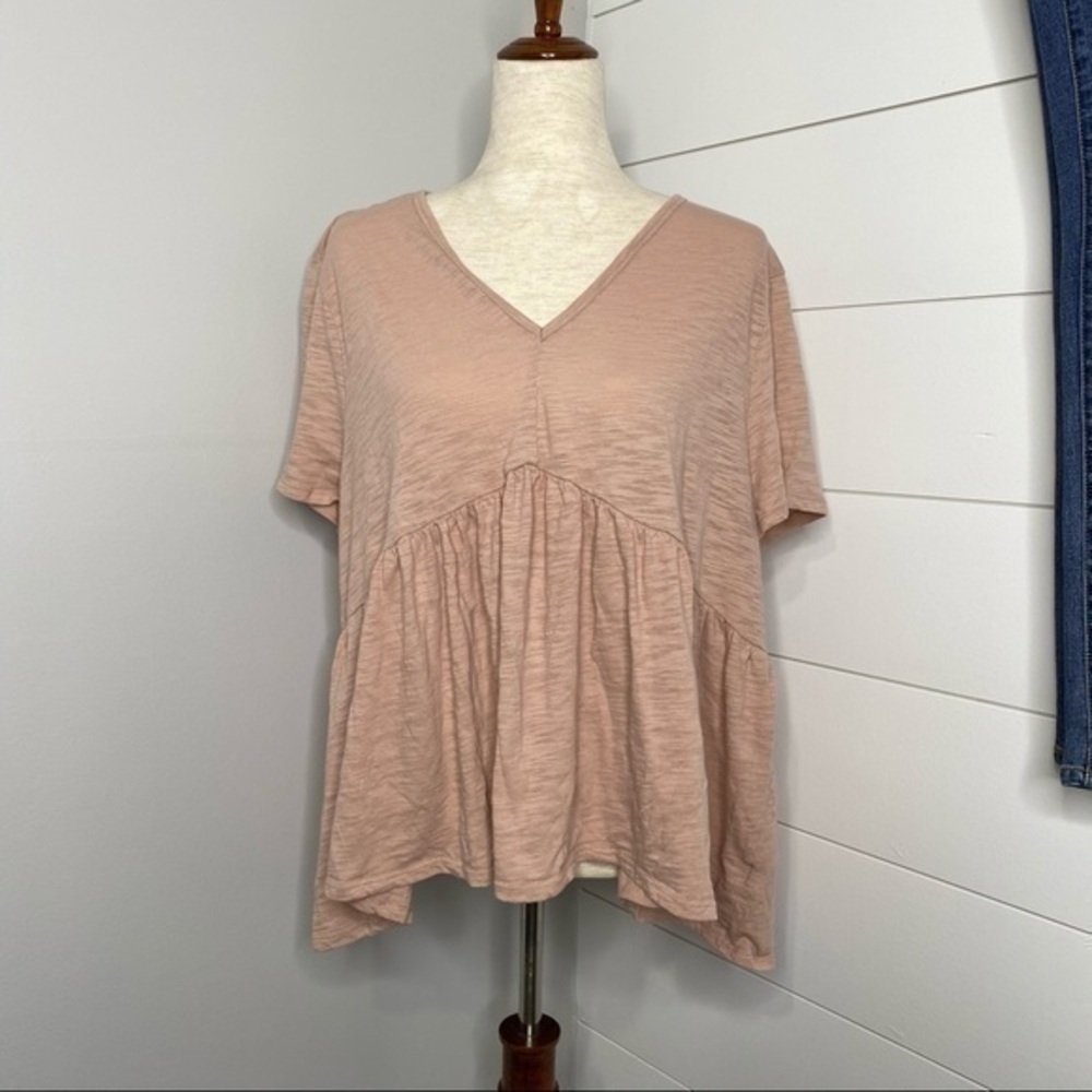 Stitch Star Blush Pink Peplum Top size 2X